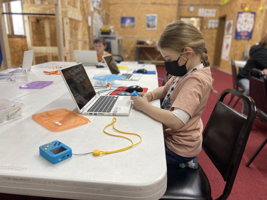 Girl using computer